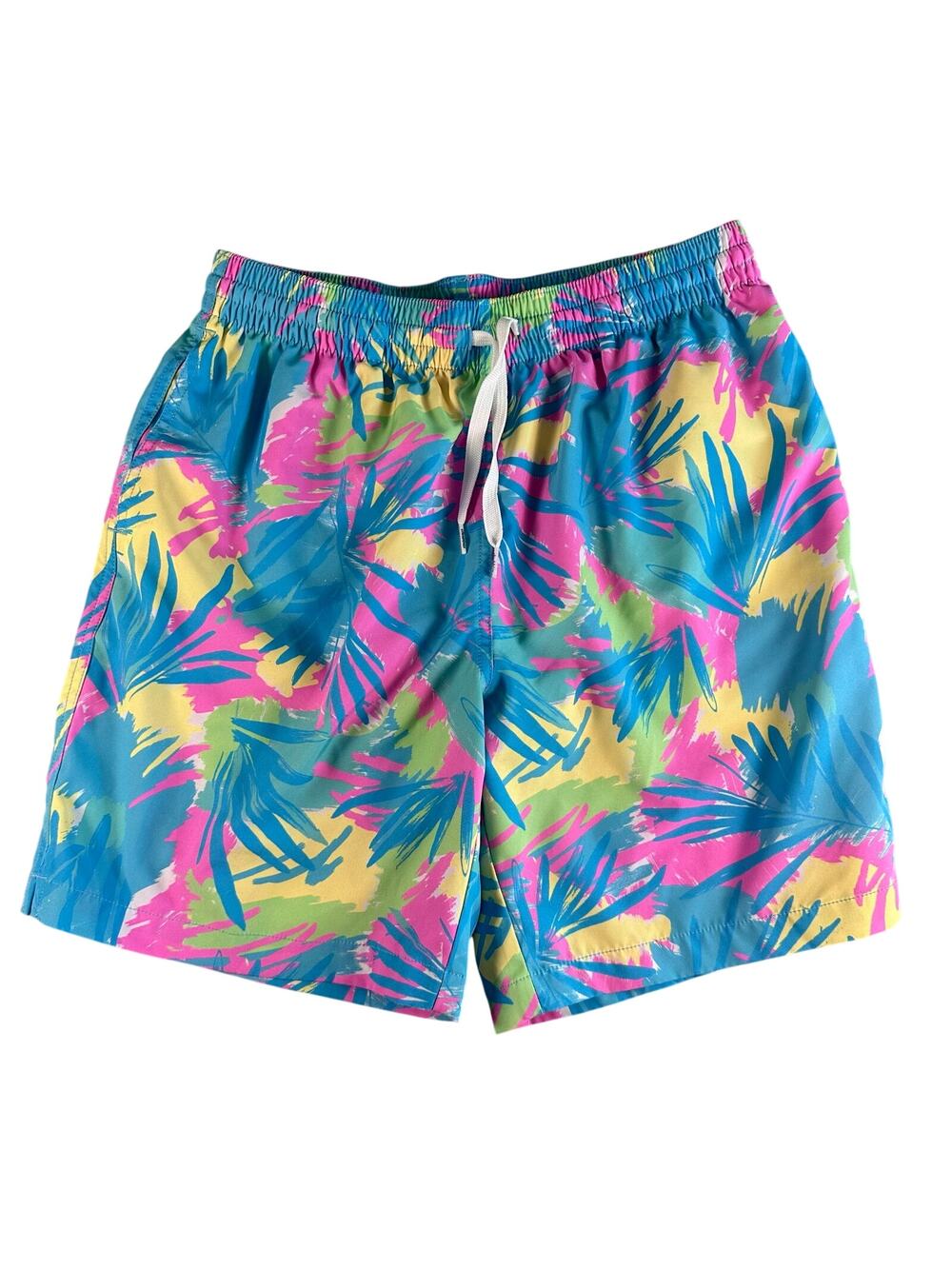 Chubbies The Subtropics Large 7 inch Swim Trunks Multicolored Palm Leaf